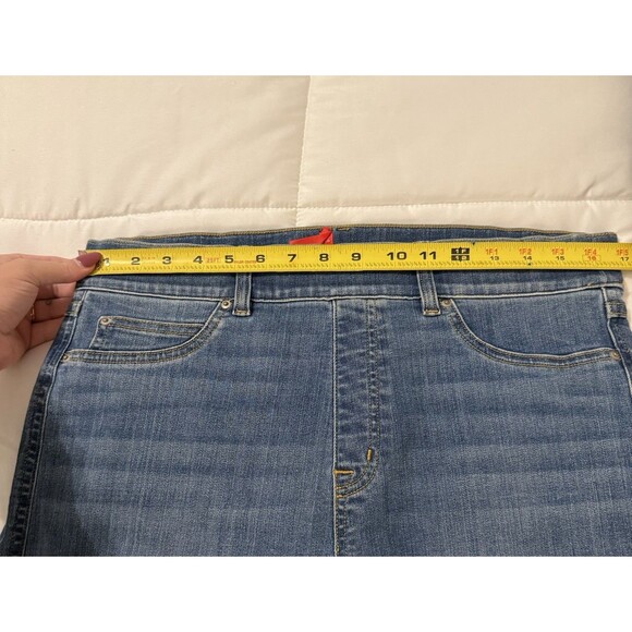 SPANX Seamed Front Wide Leg Jeans Women’s Large L Vintage Indigo Wash Slimming - Picture 7 of 8